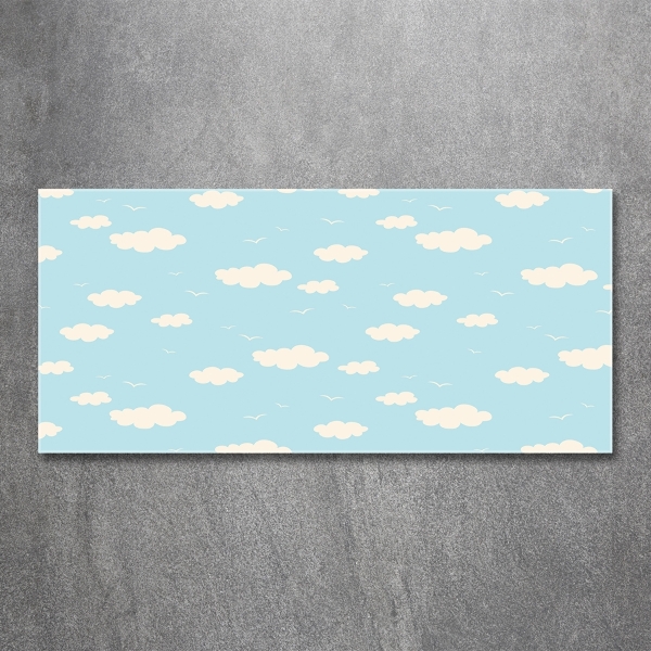 Printed glass wall art Clouds