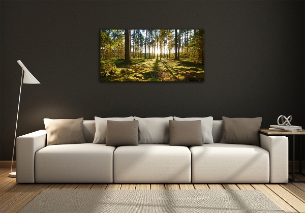 Glass art picture A pine forest