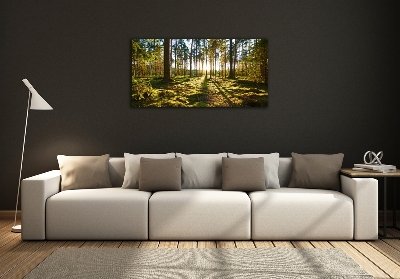 Glass art picture A pine forest