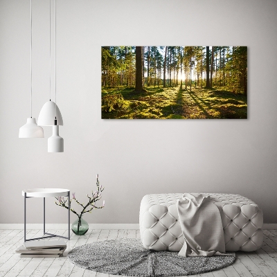 Glass art picture A pine forest