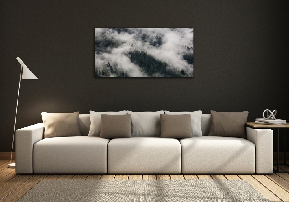 Photo printed on glass Fog over the forest