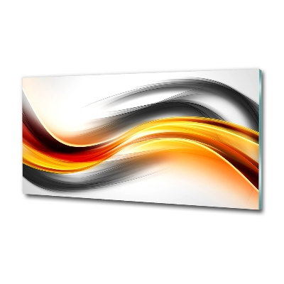 Glass wall art Wave abstraction