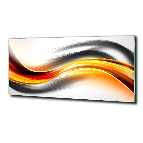 Glass wall art Wave abstraction