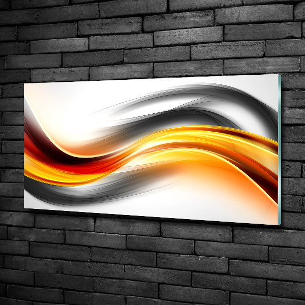 Glass wall art Wave abstraction