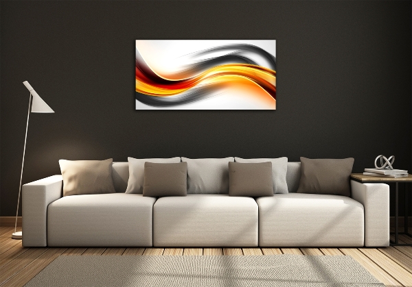 Glass wall art Wave abstraction