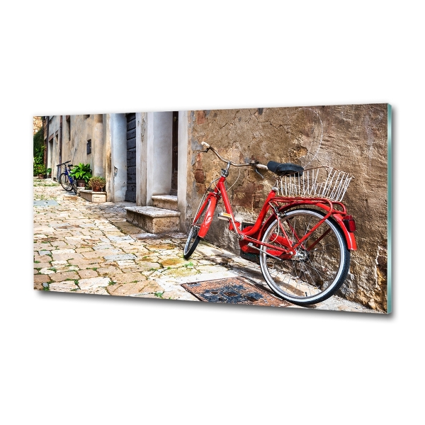 Wall art on glass Red bike