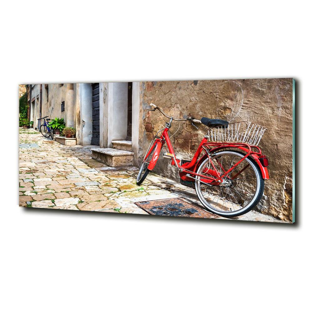 Wall art on glass Red bike