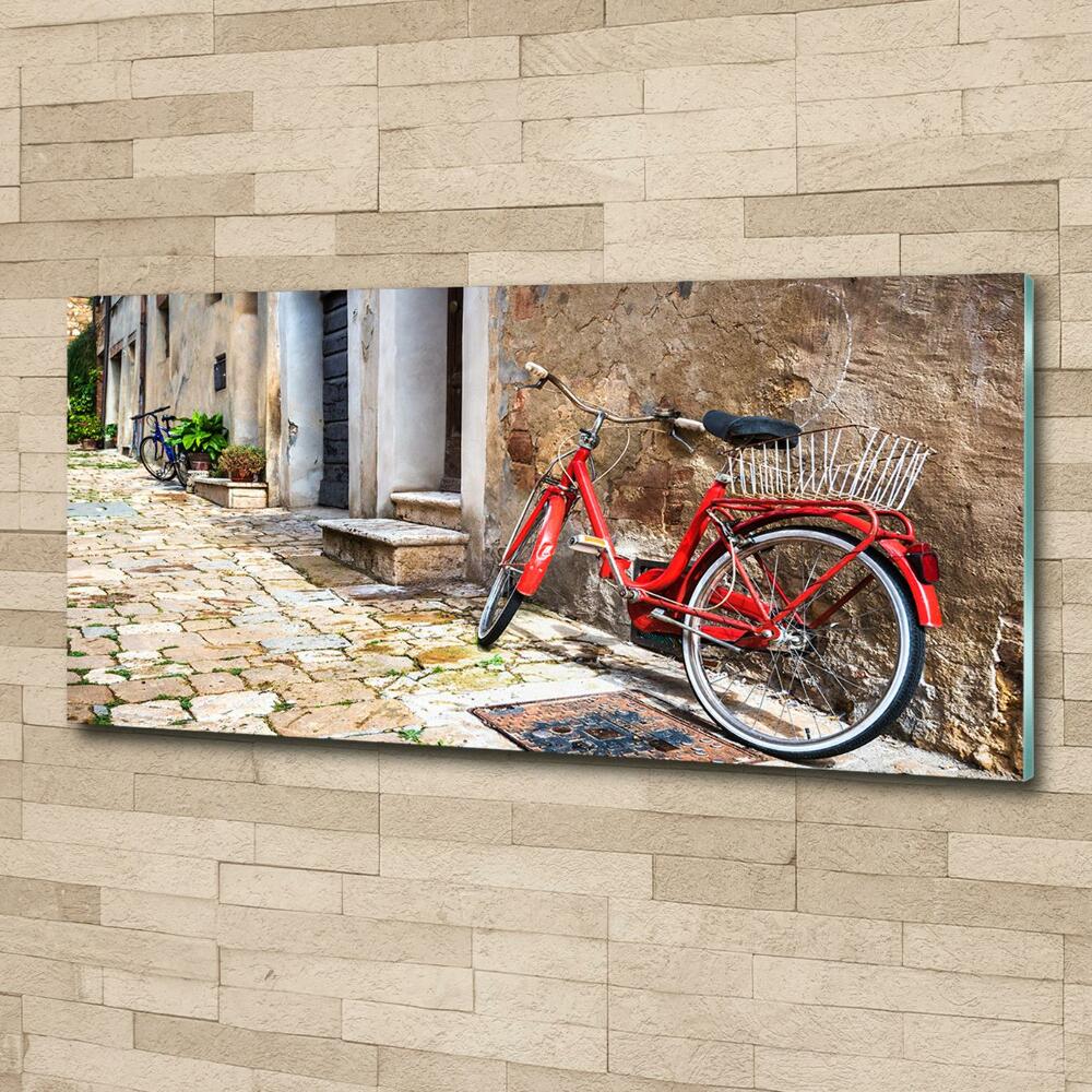 Wall art on glass Red bike