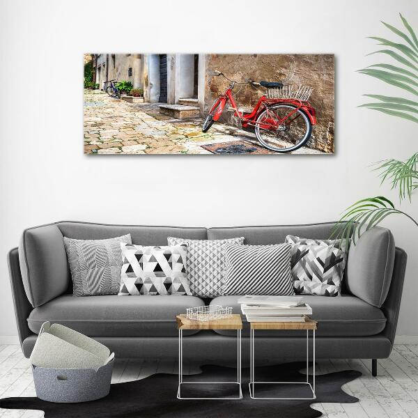 Wall art on glass Red bike