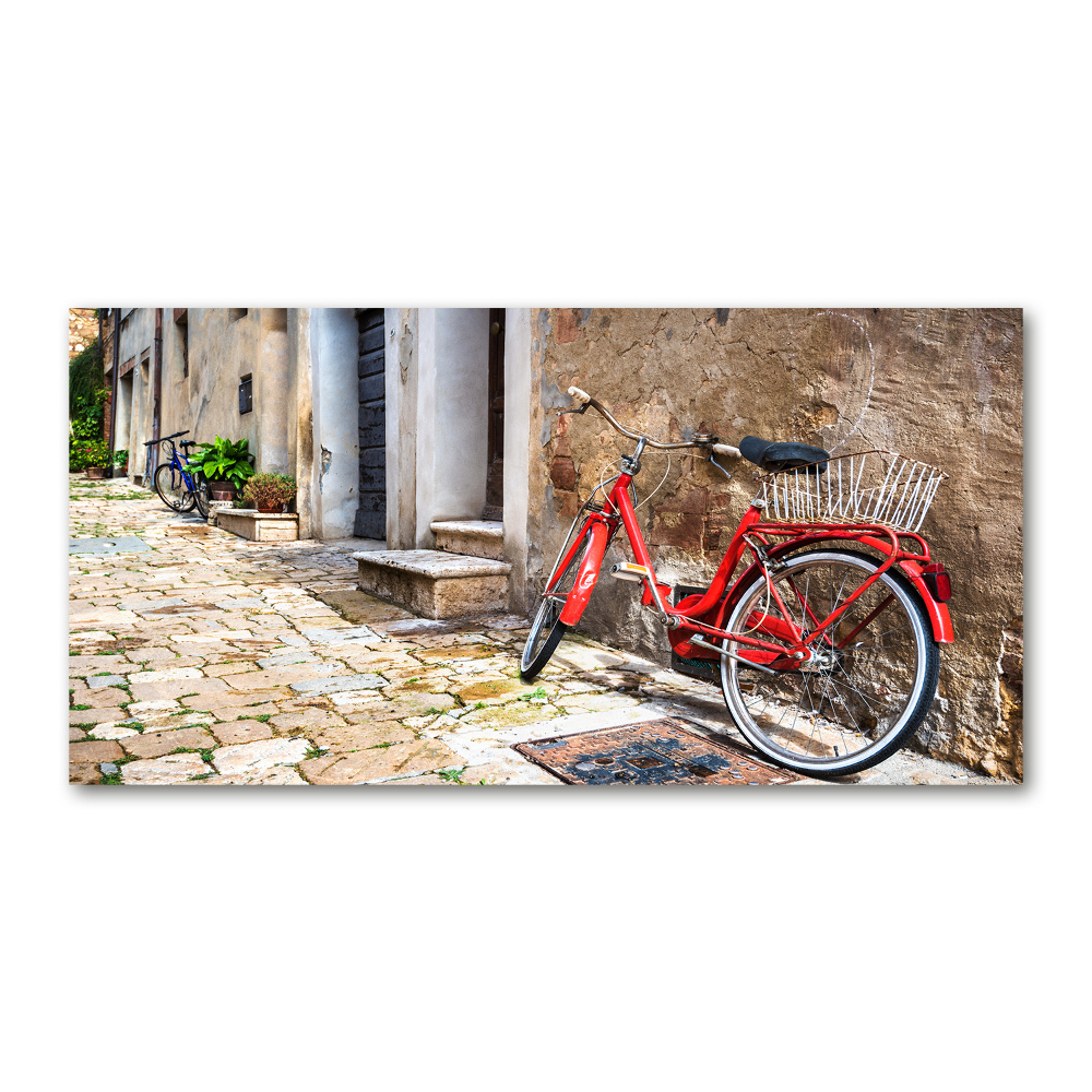 Wall art on glass Red bike