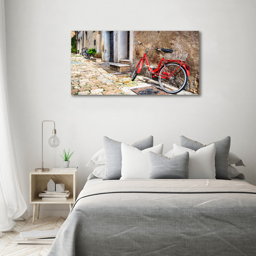 Wall art on glass Red bike