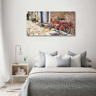 Wall art on glass Red bike