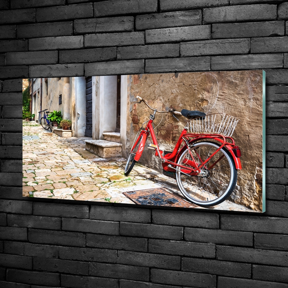 Wall art on glass Red bike