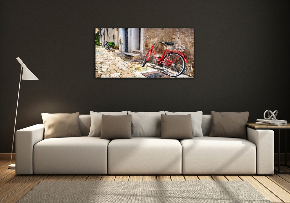 Wall art on glass Red bike