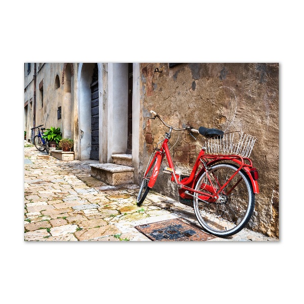 Wall art on glass Red bike