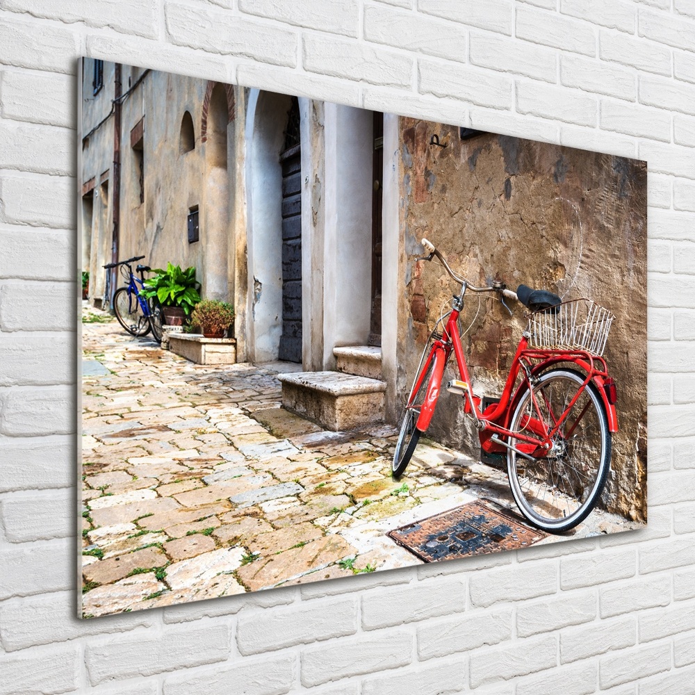 Wall art on glass Red bike