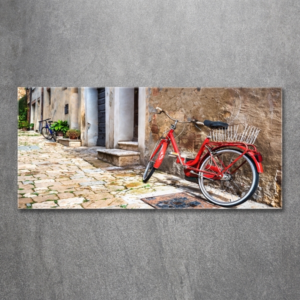 Wall art on glass Red bike