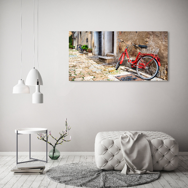 Wall art on glass Red bike