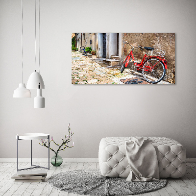 Wall art on glass Red bike