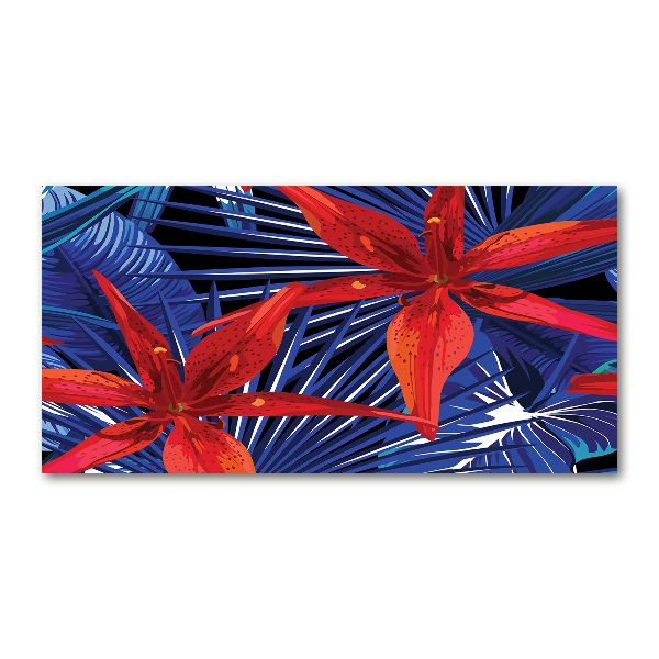 Photo printed on glass Tropical flowers