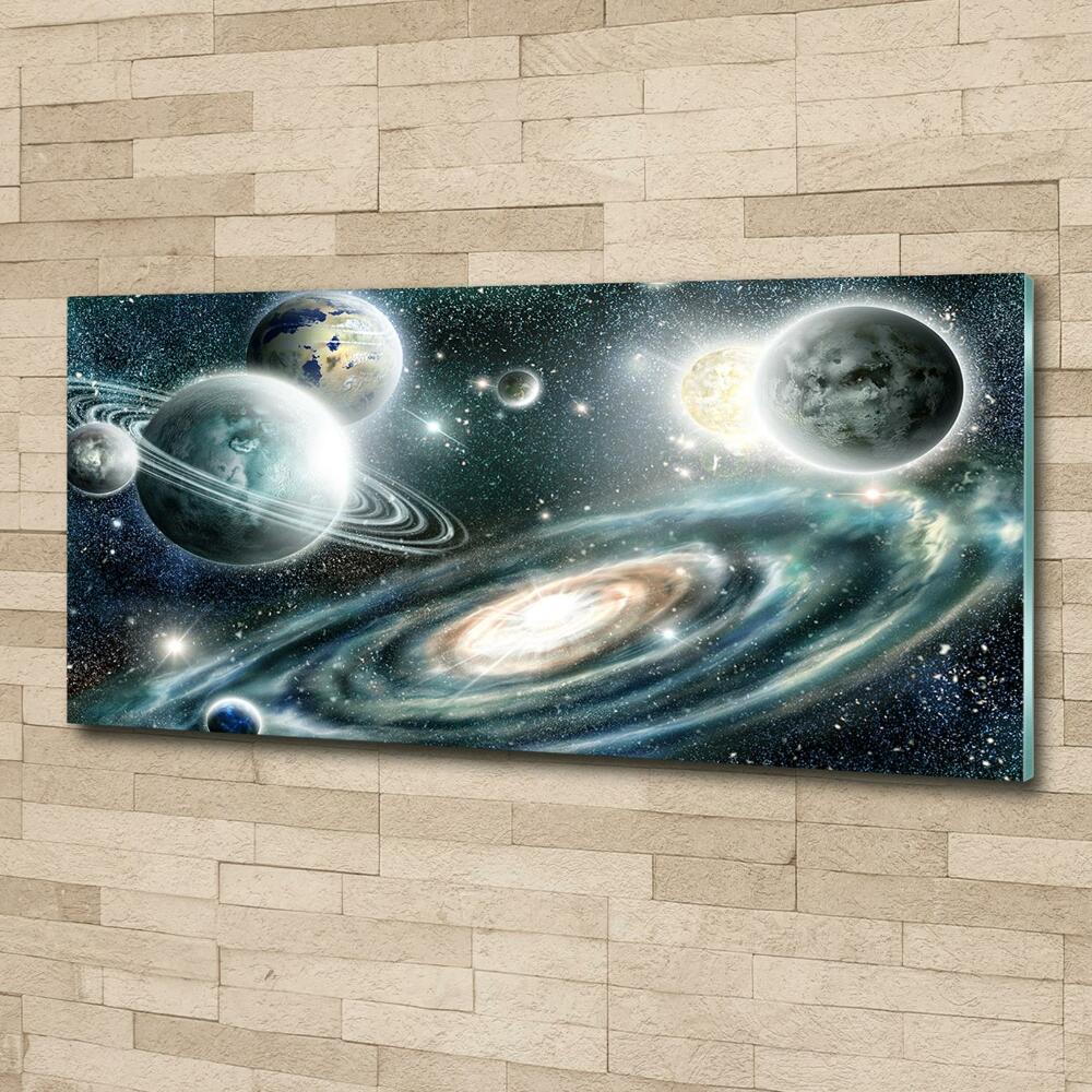 Glass art picture Solar system