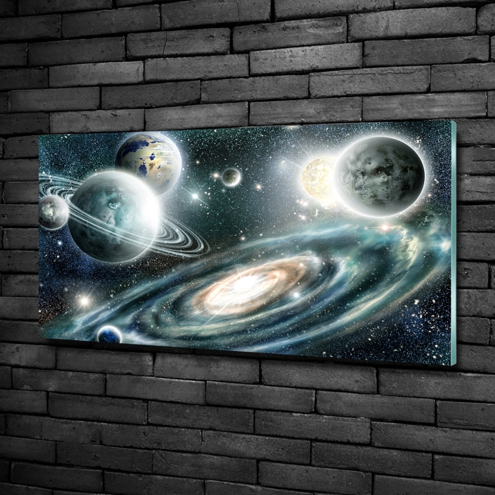 Glass art picture Solar system