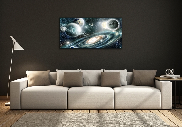 Glass art picture Solar system