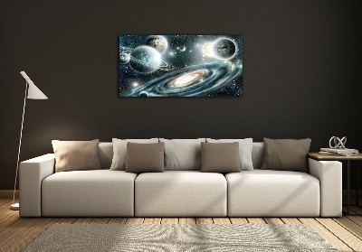 Glass art picture Solar system