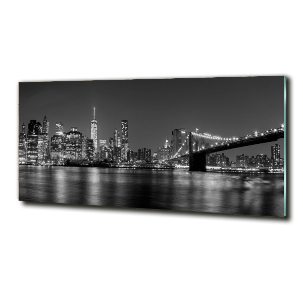 Glass picture wall art Manhattan at night