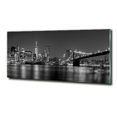 Glass picture wall art Manhattan at night