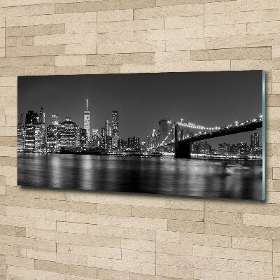 Glass picture wall art Manhattan at night