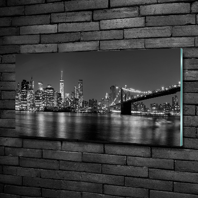 Glass picture wall art Manhattan at night