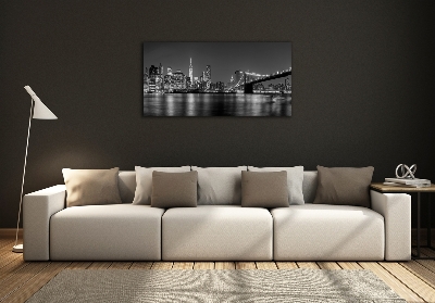 Glass picture wall art Manhattan at night