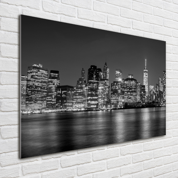 Glass picture wall art Manhattan at night