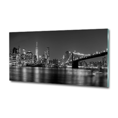 Glass picture wall art Manhattan at night