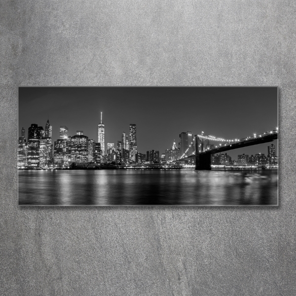 Glass picture wall art Manhattan at night