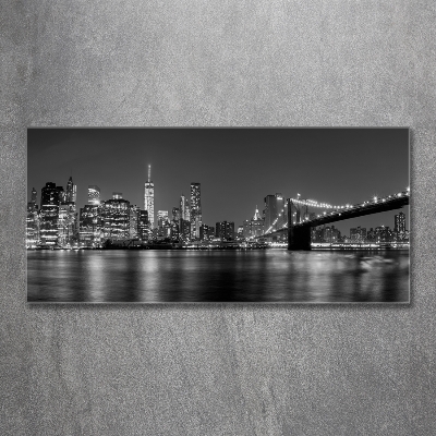 Glass picture wall art Manhattan at night