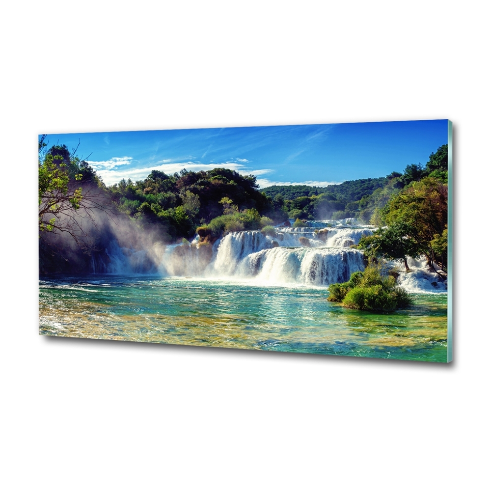 Photo printed on glass Krka waterfalls