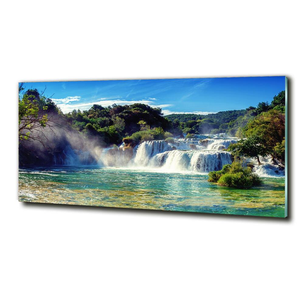 Photo printed on glass Krka waterfalls