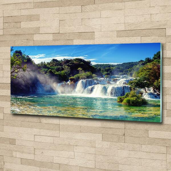 Photo printed on glass Krka waterfalls