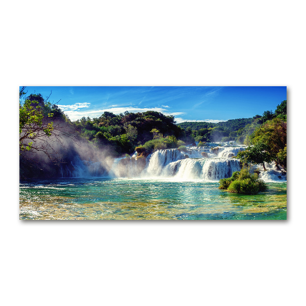 Photo printed on glass Krka waterfalls