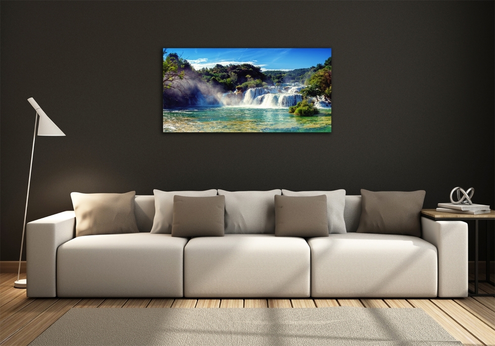 Photo printed on glass Krka waterfalls