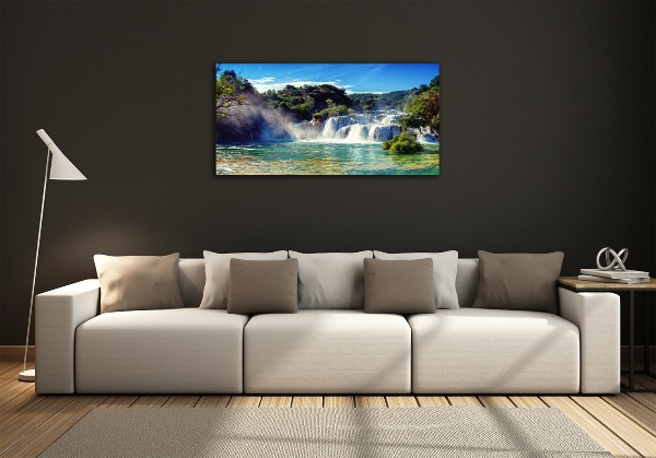 Photo printed on glass Krka waterfalls