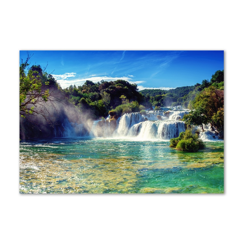 Photo printed on glass Krka waterfalls