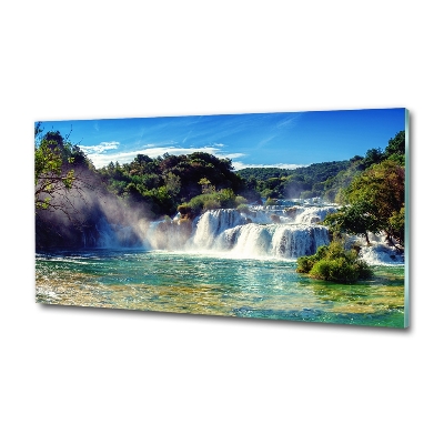 Photo printed on glass Krka waterfalls