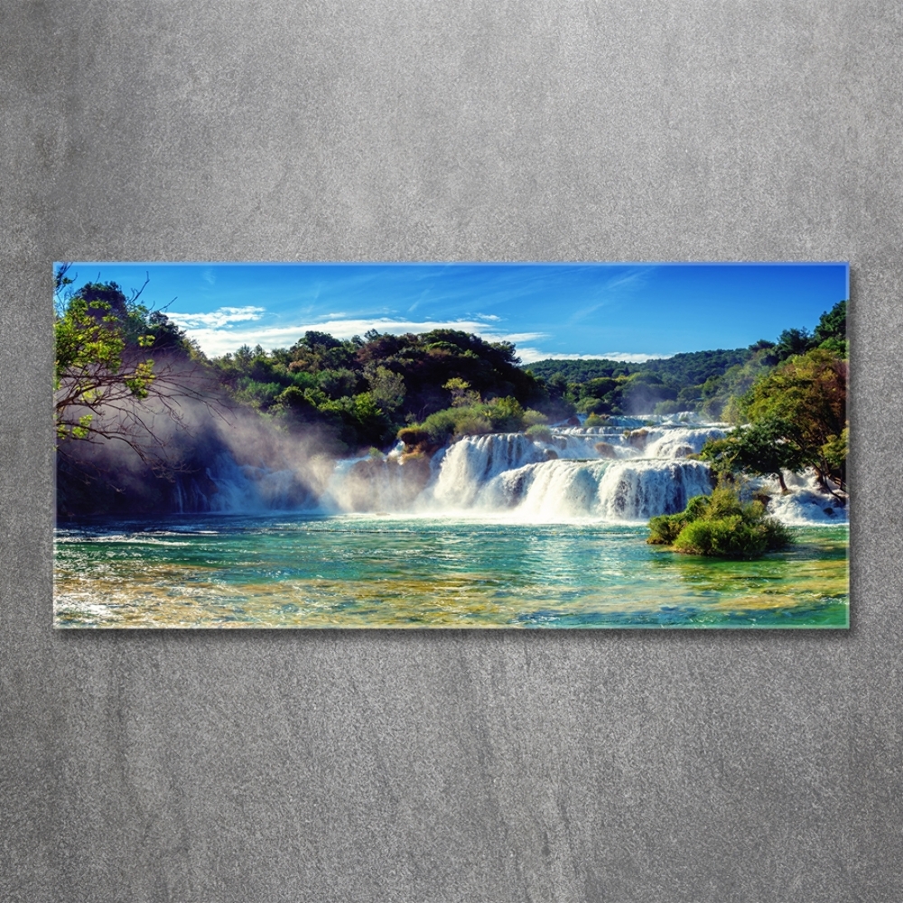 Photo printed on glass Krka waterfalls