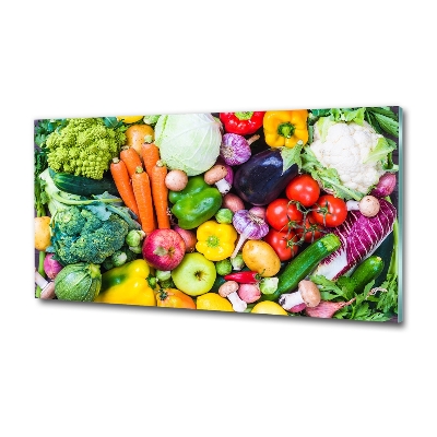 Glass wall art Colorful vegetables