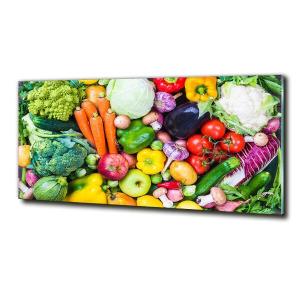 Glass wall art Colorful vegetables