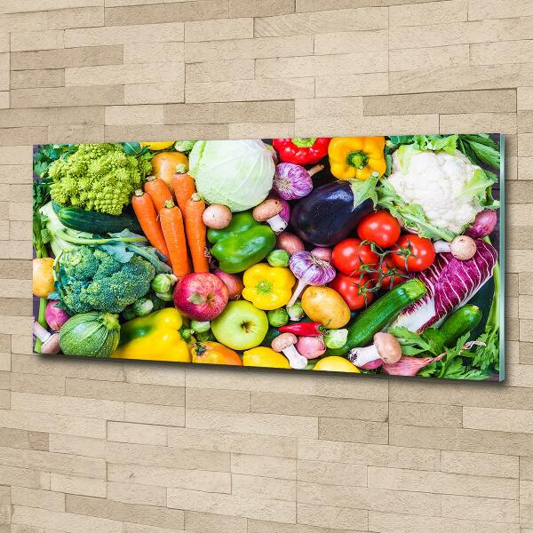 Glass wall art Colorful vegetables