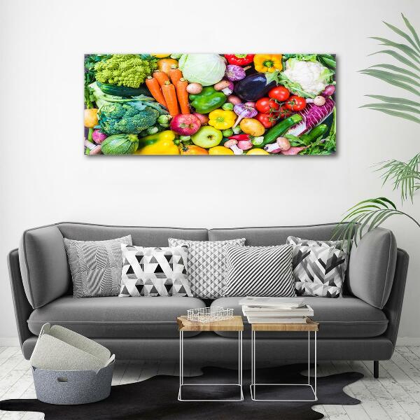 Glass wall art Colorful vegetables